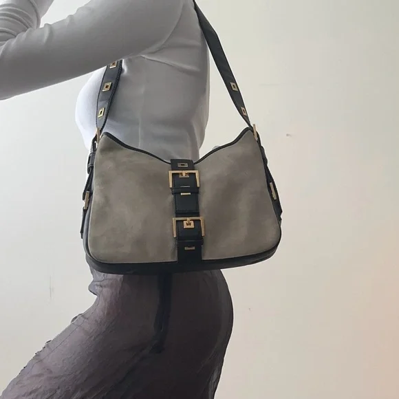 Yves Saint Laurent YSL grey suede bag - Picture 3 of 16